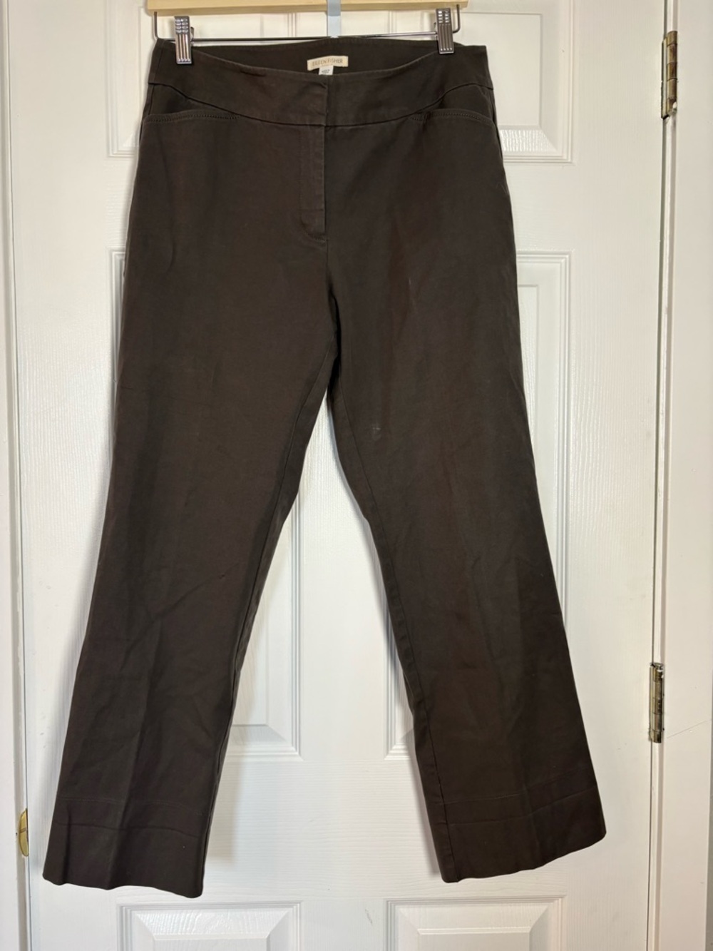 Eileen Fisher Gray Straight Leg Pants organic cotton trouser minimalist